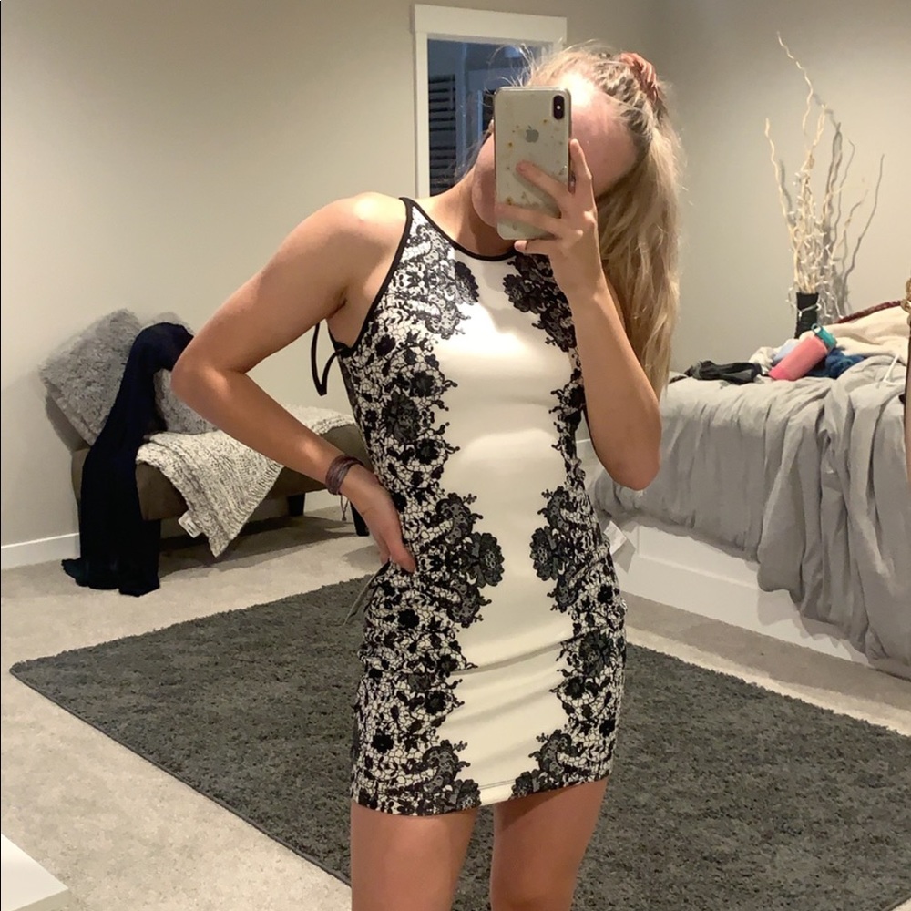 Black and white formal dress